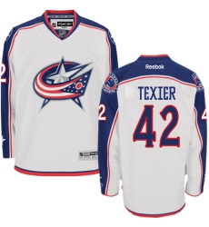 Youth Reebok Columbus Blue Jackets #42 Alexandre Texier Authentic White Away NHL Jersey