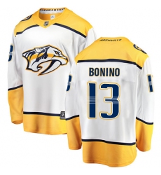 Youth Nashville Predators #13 Nick Bonino Fanatics Branded White Away Breakaway NHL Jersey