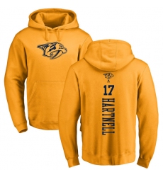 NHL Adidas Nashville Predators #17 Scott Hartnell Gold One Color Backer Pullover Hoodie