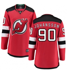 Women's New Jersey Devils #90 Marcus Johansson Fanatics Branded Red Home Breakaway NHL Jersey