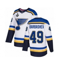 Men's St. Louis Blues #49 Ivan Barbashev Authentic White Away 2019 Stanley Cup Final Bound Hockey Jersey