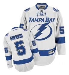 Men's Reebok Tampa Bay Lightning #5 Dan Girardi Authentic White Away NHL Jersey