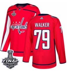 Men's Adidas Washington Capitals #79 Nathan Walker Authentic Red Home 2018 Stanley Cup Final NHL Jersey
