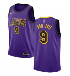 Youth Nike Los Angeles Lakers #9 Nick Van Exel Swingman Purple NBA Jersey - City Edition