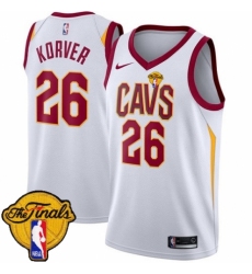 Men's Nike Cleveland Cavaliers #26 Kyle Korver Authentic White 2018 NBA Finals Bound NBA Jersey - Association Edition