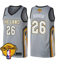 Women's Nike Cleveland Cavaliers #26 Kyle Korver Swingman Gray 2018 NBA Finals Bound NBA Jersey - City Edition
