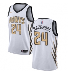 Men's Nike Atlanta Hawks #24 Kent Bazemore Swingman White NBA Jersey - City Edition