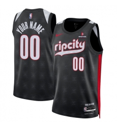 Men's Portland Trail Blazers Active Player Custom Black 2024-25 City Edition Edition Stitched Basketball Jersey