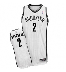 Youth Adidas Brooklyn Nets #2 Nik Stauskas Authentic White Home NBA Jersey