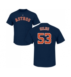 MLB Nike Houston Astros #53 Ken Giles Navy Blue Name & Number T-Shirt