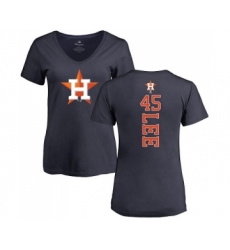 MLB Women's Nike Houston Astros #45 Carlos Lee Navy Blue Backer T-Shirt