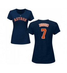 MLB Women's Nike Houston Astros #7 Craig Biggio Navy Blue Name & Number T-Shirt