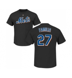 MLB Nike New York Mets #27 Jeurys Familia Black Name & Number T-Shirt