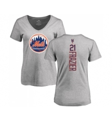 MLB Women's Nike New York Mets #21 Todd Frazier Ash Backer T-Shirt