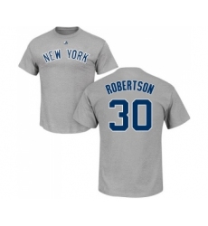 MLB Nike New York Yankees #30 David Robertson Gray Name & Number T-Shirt