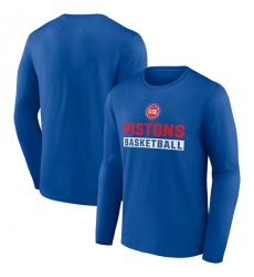Men's Detroit Pistons Royal Let's Go Long Sleeve T-Shirt