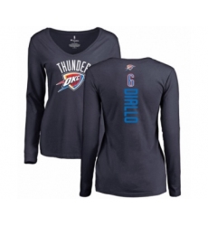 Basketball Women's Oklahoma City Thunder #6 Hamidou Diallo Navy Blue Backer Long Sleeve T-Shirt