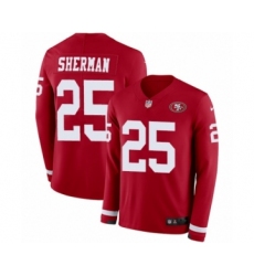 Youth Nike San Francisco 49ers #25 Richard Sherman Limited Red Therma Long Sleeve NFL Jersey