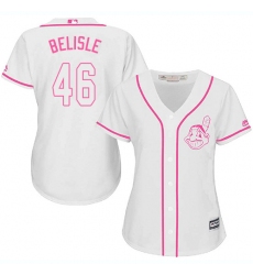 Women's Majestic Cleveland Indians #46 Matt Belisle Replica White Fashion Cool Base MLB Jersey