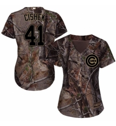 Women's Majestic Chicago Cubs #41 Steve Cishek Authentic Camo Realtree Collection Flex Base MLB Jersey