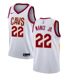 Men's Nike Cleveland Cavaliers #22 Larry Nance Jr. Authentic White NBA Jersey - Association Edition