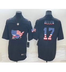Men's Buffalo Bills #17 Josh Allen 2022 USA Map Fashion Black Color Rush Stitched Nike Limited Jersey