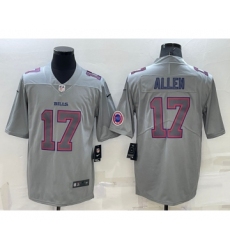Men's Buffalo Bills #17 Josh Allen LOGO Grey Atmosphere Fashion 2022 Vapor Untouchable Stitched Limited Jersey