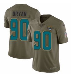 Youth Nike Jacksonville Jaguars #90 Taven Bryan Limited Olive 2017 Salute to Service NFL Jersey
