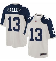 Men's Nike Dallas Cowboys #13 Michael Gallup Limited White Throwback Alternate NFL Jersey