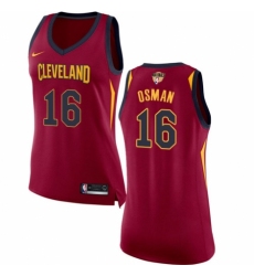 Women's Nike Cleveland Cavaliers #16 Cedi Osman Swingman Maroon 2018 NBA Finals Bound NBA Jersey - Icon Edition