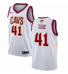 Men's Nike Cleveland Cavaliers #41 Ante Zizic Authentic White 2018 NBA Finals Bound NBA Jersey - Association Edition