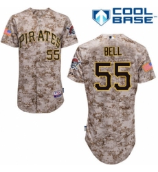 Men's Majestic Pittsburgh Pirates #55 Josh Bell Authentic Camo Alternate Cool Base MLB Jersey