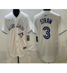 Men's Toronto Blue Jays #3 Myles Straw White Limited Jersey