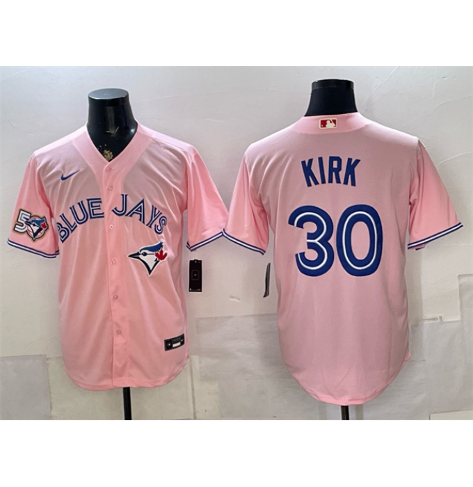 Men's Toronto Blue Jays #30 Alejandro Kirk Pink 50 Seasons Stitched Baseball Jersey