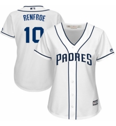 Women's Majestic San Diego Padres #10 Hunter Renfroe Authentic White Home Cool Base MLB Jersey