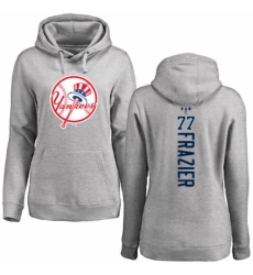 MLB Women's Nike New York Yankees #77 Clint Frazier Ash Backer Pullover Hoodie
