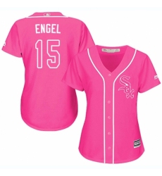 Women's Majestic Chicago White Sox #15 Adam Engel Replica Pink Fashion Cool Base MLB Jersey