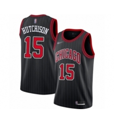 Women's Chicago Bulls #15 Chandler Hutchison Swingman Black Finished Basketball Jersey - Statement Edition