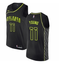 Men's Nike Atlanta Hawks #11 Trae Young Swingman Black NBA Jersey - City Edition