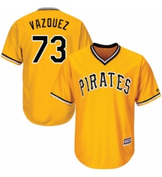 Youth Majestic Pittsburgh Pirates #73 Felipe Vazquez Authentic Gold Alternate Cool Base MLB Jersey