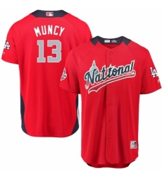 Men's Majestic Los Angeles Dodgers #13 Max Muncy Game Red National League 2018 MLB All-Star MLB Jersey