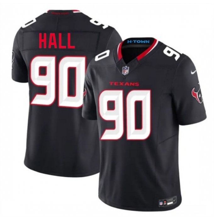 Men's Houston Texans #90 Logan Hall Navy 2nd Alternate 2026 F.U.S.E. Vapor Limited Stitched Football Jersey