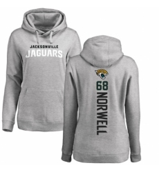 NFL Women's Nike Jacksonville Jaguars #68 Andrew Norwell Ash Backer Pullover Hoodie