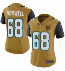 Women's Nike Jacksonville Jaguars #68 Andrew Norwell Limited Gold Rush Vapor Untouchable NFL Jersey