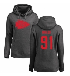 NFL Women's Nike Kansas City Chiefs #91 Derrick Nnadi Ash One Color Pullover Hoodie