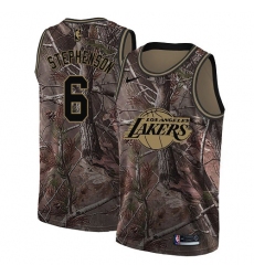 Youth Nike Los Angeles Lakers #6 Lance Stephenson Swingman Camo Realtree Collection NBA Jersey