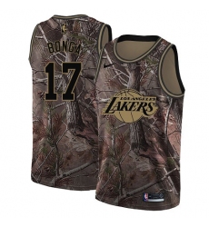 Men's Nike Los Angeles Lakers #17 Isaac Bonga Swingman Camo Realtree Collection NBA Jersey