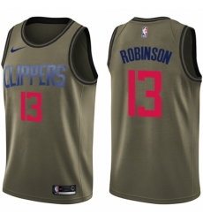 Men's Nike Los Angeles Clippers #13 Jerome Robinson Swingman Green Salute to Service NBA Jersey