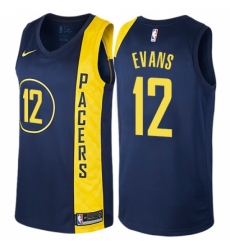 Men's Nike Indiana Pacers #12 Tyreke Evans Swingman Navy Blue NBA Jersey - City Edition