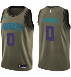 Men's Nike Charlotte Hornets #0 Miles Bridges Swingman Green Salute to Service NBA Jersey